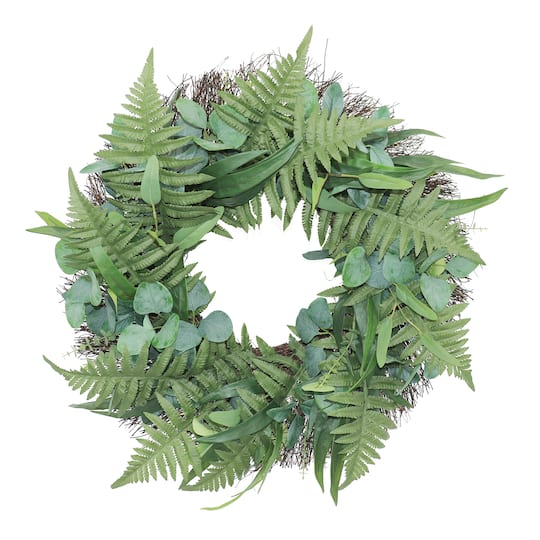 24&#x22; Eucalyptus &#x26; Fern Wreath by Ashland&#xAE;